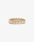 Mostly Fine Mara marquise moissanite eternity band ring in 18K gold vermeil on white background